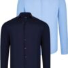 DUAL SET G726 DEWBERRY MENS SHIRTS-NAVY BLUE-BLUE