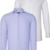 DUAL SET G726 DEWBERRY MENS SHIRTS-WHITE-LILAC