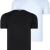 DUAL SET T8569 DEWBERRY BIKE COLLAR MENS T-SHIRT-BLACK-BLUE