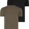 DUAL SET T8569 DEWBERRY BIKE COLLAR MENS T-SHIRT-BLACK-KHAKI