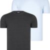 DUAL SET T8569 DEWBERRY BIKE COLLAR MENS T-SHIRT-BLUE-ANTHRACITE
