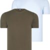 DUAL SET T8569 DEWBERRY BIKE COLLAR MENS T-SHIRT-BLUE-KHAKI