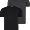 DUAL SET T8569 DEWBERRY BIKE COLLAR MENS T-SHIRT-DARK BLACK-ANTHRACITE