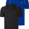 DUAL SET T8570 DEWBERRY HOODED MEN'S T-SHIRT-BLACK-SAKS