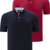 DUAL SET T8582 DEWBERRY FÉRFI PÓLÓ-TENGERÉSZKÉK BORDÓ