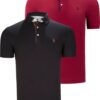 DUAL SET T8582 DEWBERRY MENS T-SHIRT-BLACK-BURGUNDY