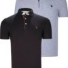 DUAL SET T8582 DEWBERRY MENS T-SHIRT-BLACK-GREY