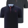 DUAL SET T8582 DEWBERRY MENS T-SHIRT-NAVY BLUE - ANTHRACITE