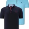 DUAL SET T8582 DEWBERRY MENS T-SHIRT-NAVY BLUE-CYAN