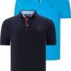 DUAL SET T8582 DEWBERRY MENS T-SHIRT-NAVY BLUE-DARK TURQUOISE