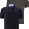 DUAL SET T8582 DEWBERRY MENS T-SHIRT-NAVY BLUE-KHAKI