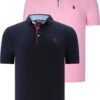 DUAL SET T8582 DEWBERRY MENS T-SHIRT-NAVY BLUE-PINK