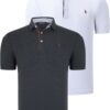 DUAL SET T8582 DEWBERRY MENS T-SHIRT-WHITE-ANTHRACITE