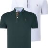 DUAL SET T8582 DEWBERRY MENS T-SHIRT-WHITE-GREEN