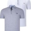 DUAL SET T8582 DEWBERRY MENS T-SHIRT-WHITE-GREY