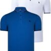 DUPLA SZETT T8586 DEWBERRY FÉRFI PÓLÓ-FEHÉR-SAKS