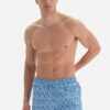 Dagi Blue Fishbone Fish Pattern Mid Sea Shorts