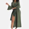 Dagi Green Linen Long Kimono