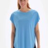 Dagi Light Blue Women's T-Shirt Boat Neck