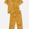 Dagi Mustard Meter Printed Shirt Collar Plus Size Pajama Set