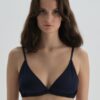 Dagi Navy Blue Wireless Capless Satin Bra
