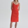 Dagi Red Fixed Strap Viscose Nightgown