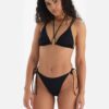 Dagi fekete spagetti bikini alsó