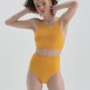 Dagi sárga nyakú bikini felső