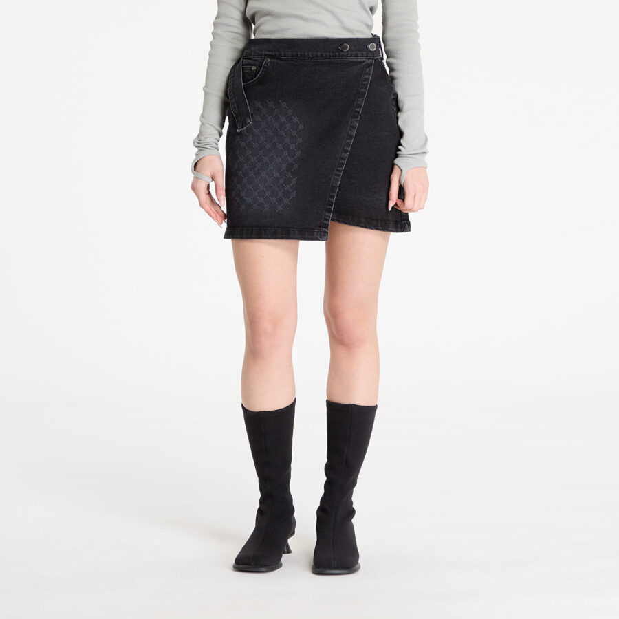 Daily Paper Mongram Wrap Denim Skirt Black XS-alacsony-ár