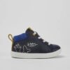 Dark Blue Boys' Leather Camper Sneakers - Boys