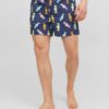 Dark Blue Mens Patterned Swimwear Jack & Jones Fiji - Men