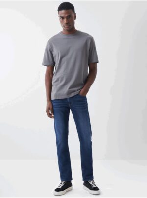 Dark Blue Mens Slim Fit Jeans - Men