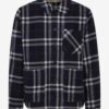 Dark Blue Shirt Plaid Jacket Blend - Men