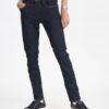 Dark Blue Slim Fit Jeans Blend - Men