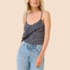Dark Blue Striped Tank Top with Ruffle ORSAY - Women