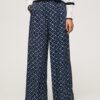 Dark Blue Women Patterned Culottes Pants Pepe Jeans - Women