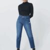 Dark Blue Women's Cropped Straight Fit Jeans Salsa Jeans - Women