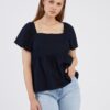 Dark Blue Women's Linen Top JDY Say - Women