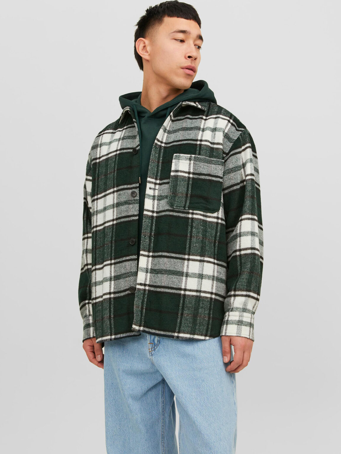 Dark Green Men's Plaid Shell Shirt Jack & Jones Zac