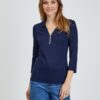 Dark blue T-shirt with three-quarter sleeves ORSAY - Women