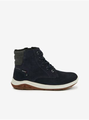 Dark blue boys' ankle leather winter boots Richter - Boys