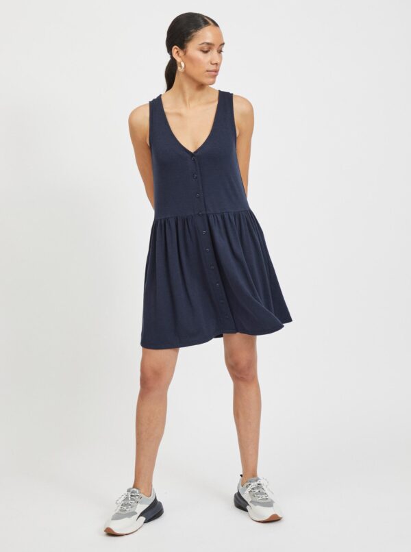 Dark blue dress with buttons VILA Anika - Women