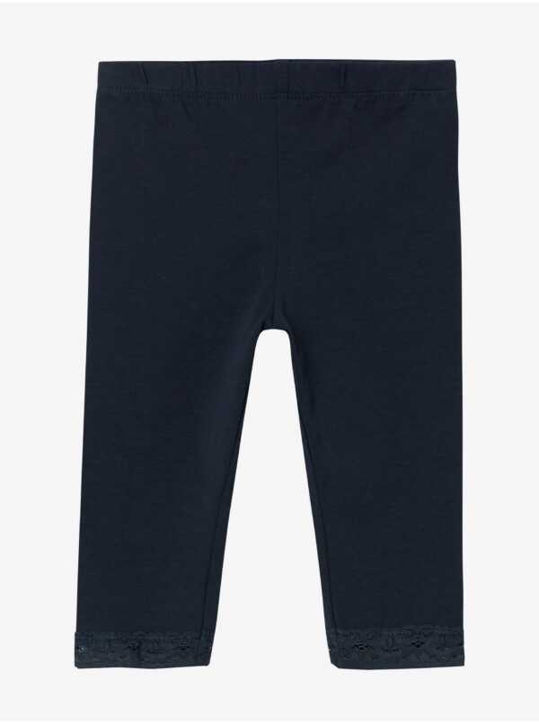 Dark blue girls' cropped leggings with lace name it Vista - Girls