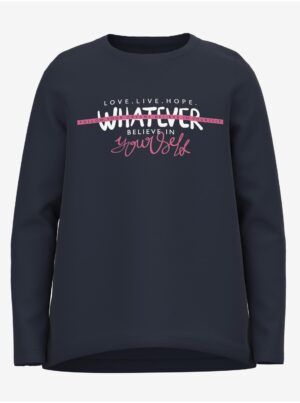 Dark blue girl's sweatshirt name it Violet - Girls