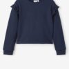 Dark blue girl's sweatshirt with gathered sleeves name it Oksus - unisex
