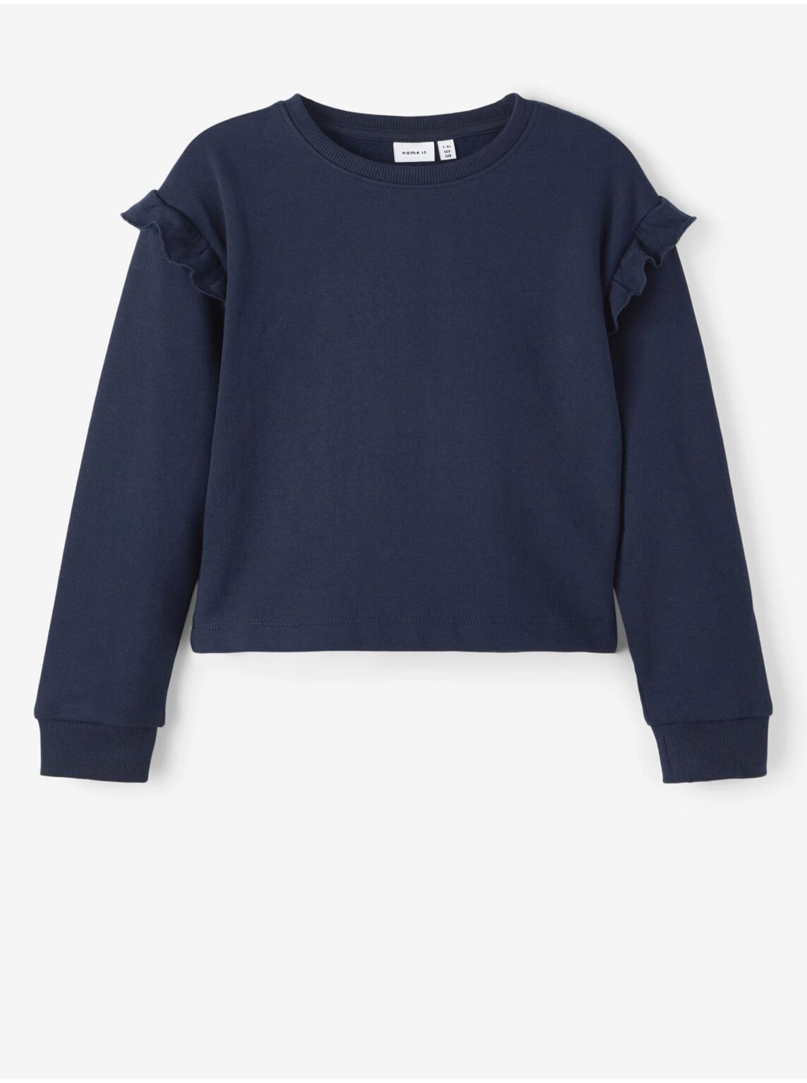 Dark blue girl's sweatshirt with gathered sleeves name it Oksus - unisex