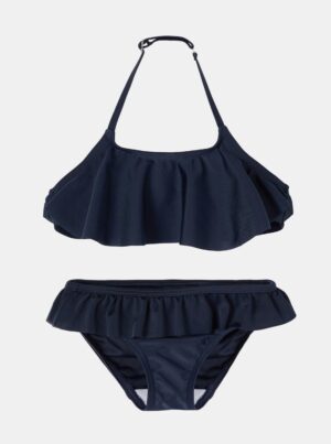 Dark blue girls' two-piece swimsuit with ruffles name it Fini - unisex