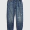 Dark blue girly jeans with a ripped GAP effect