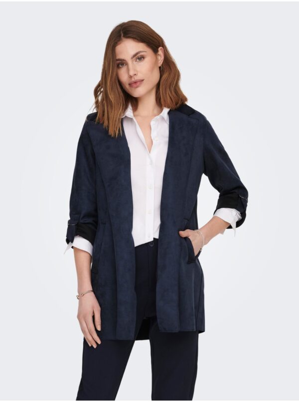 Dark blue lady's coat in suede finish ONLY Joline - Ladies