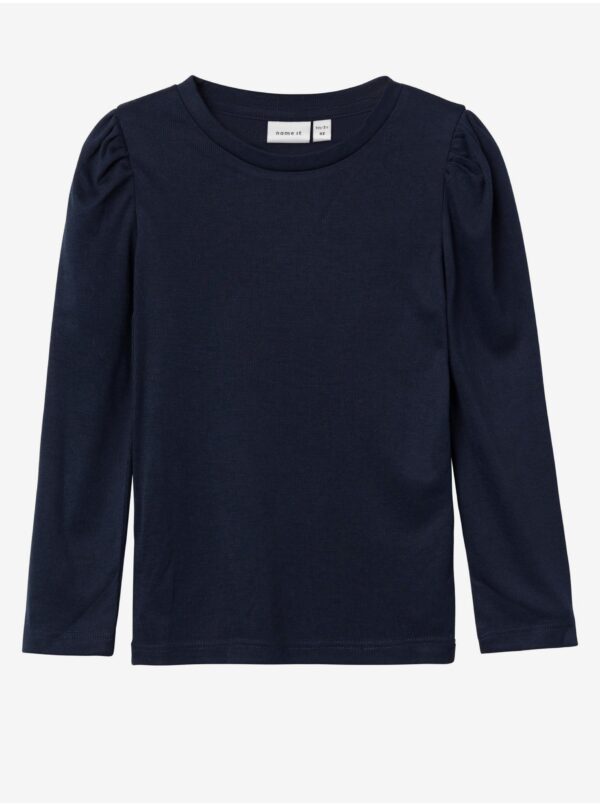 Dark blue long-sleeved T-shirt for girls name it Lilde - Girls